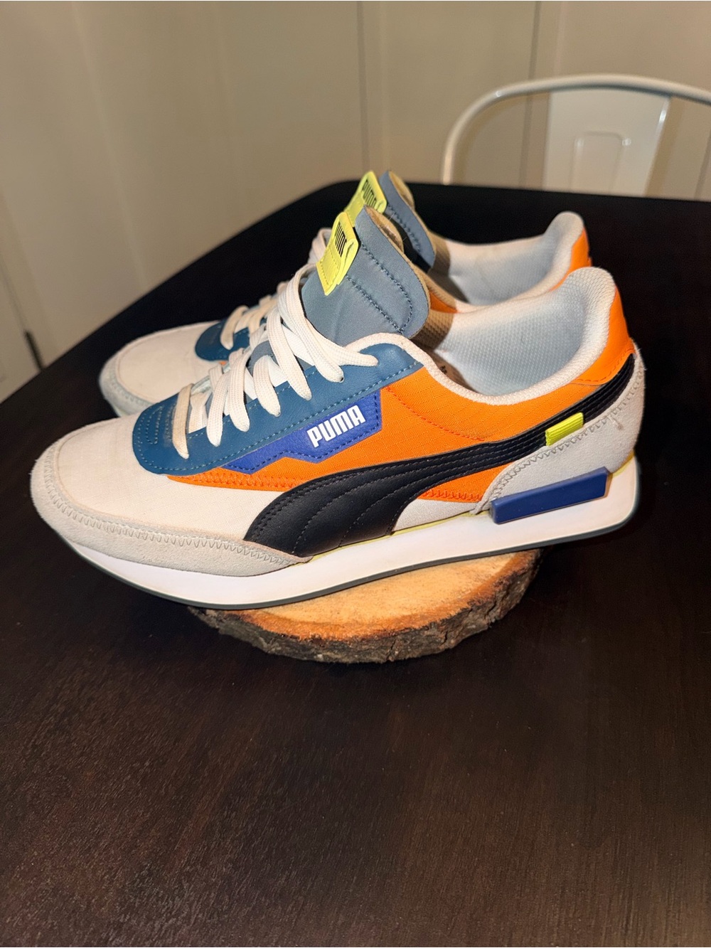 Men’s PUMA Future Rider Play On Sneakers - Vibrant Orange/Harbor Mist Size 10